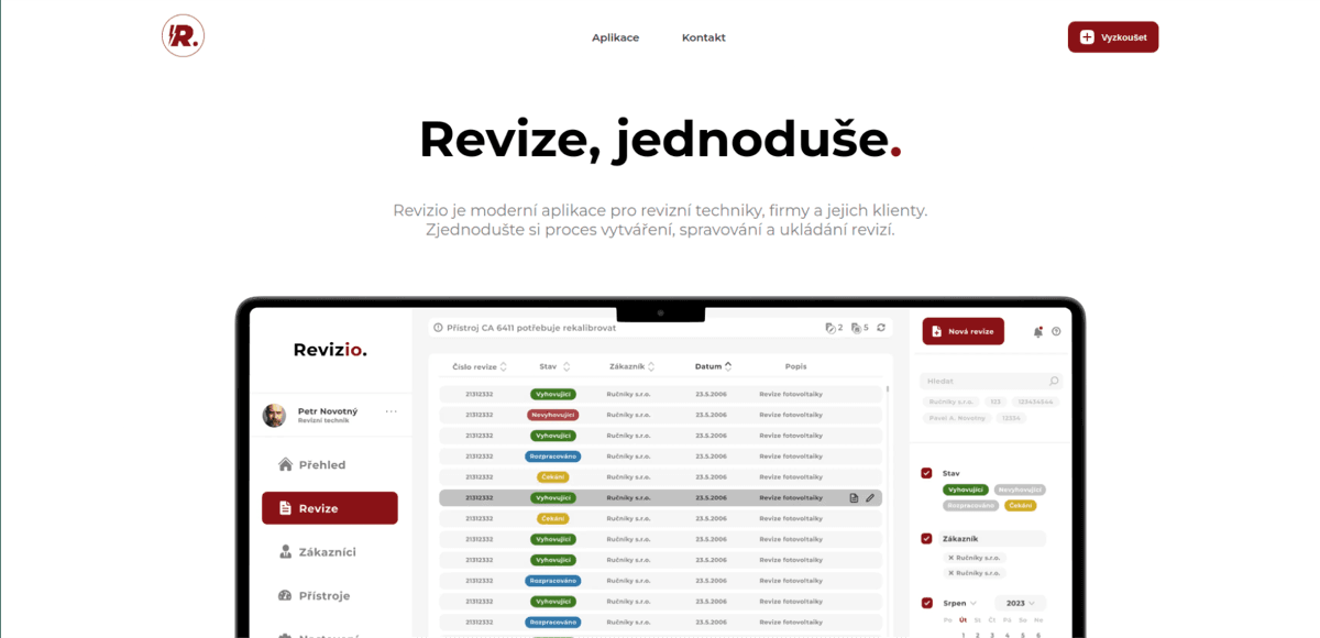 Revizio website preview